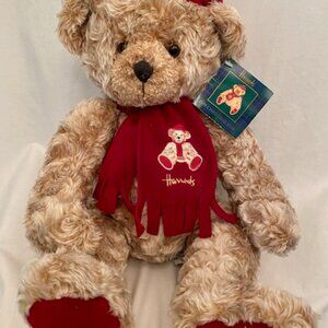 New HARRODS Year 1999 CHRISTMAS TEDDY BEAR - Large 18 inches Collectors w/ tags